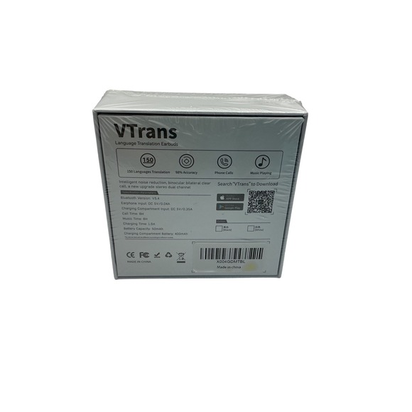 Virans VTrans AI Language Translation Earbuds 150 Languages Bluetooth 5.4 Black - Picture 6 of 7